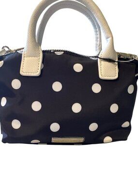 Madden Girl Polka Dot Black & White Crossbody With Detachable Strap & Top Handle